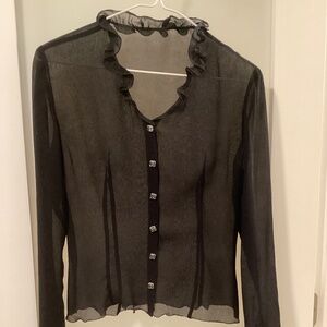 Silk blouse, 42, black